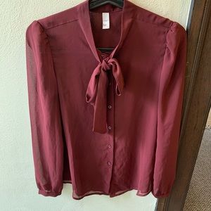 American Apparel chiffon long sleeve blouse
